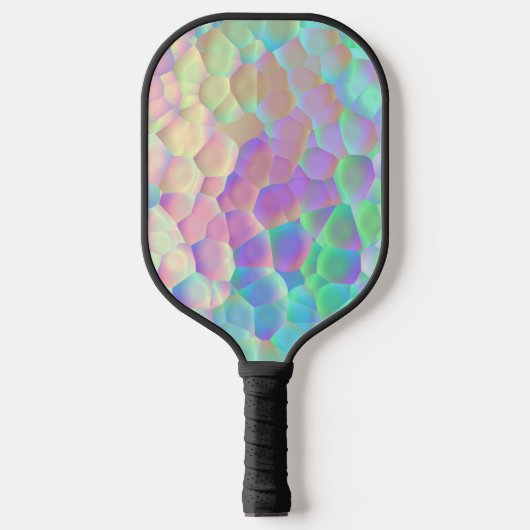 Raquette De Pickleball Motif en verre holographique, couleurs Iridescente (Recto)