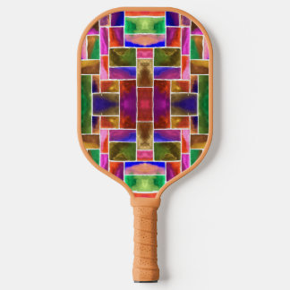 Raquette De Pickleball motif en vitrail Abstrait