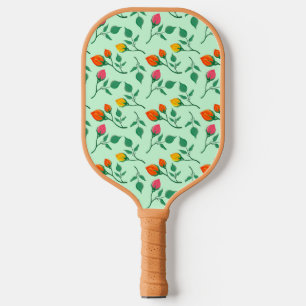 Raquette De Pickleball Motif floral avec fleurs roses colorées
