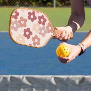 Raquette De Pickleball Motif Floral de ton terrestre