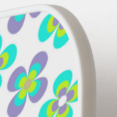 Raquette De Pickleball Motif floral rétro Lilac et Green (Détail gauche)