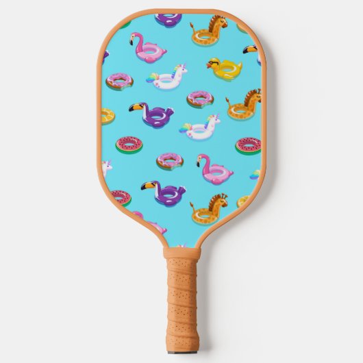 Raquette De Pickleball Motif flottant de la piscine d'été (Recto)