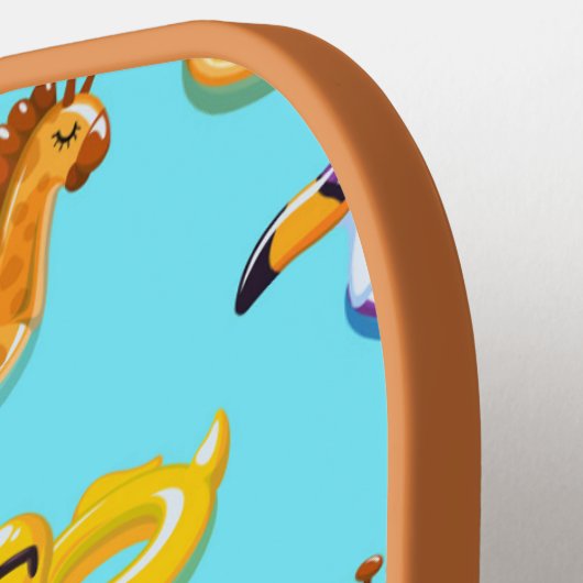 Raquette De Pickleball Motif flottant de la piscine d'été (Détail gauche)