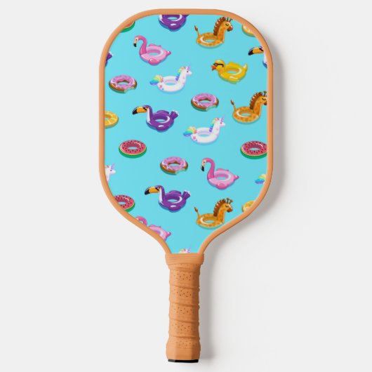 Raquette De Pickleball Motif flottant de la piscine d'été (Verso)