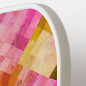 Raquette De Pickleball Motif géométrique Aquarelle rose (Détail gauche)