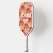 Raquette De Pickleball Motif géométrique Aquarelle rose (Gauche)