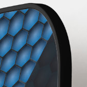 Raquette De Pickleball Motif géométrique moderne Fer bleu Nom personnalis (Détail gauche)