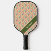 Raquette De Pickleball Motif géométrique multicouleur tendance vert perso (Recto)