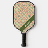 Raquette De Pickleball Motif géométrique multicouleur tendance vert perso (Verso)