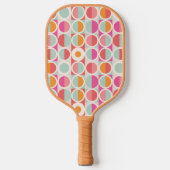 Raquette De Pickleball Motif géométrique rose orange (Recto)