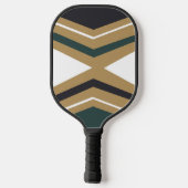 Raquette De Pickleball Motif géométrique vert, blanc et or (Verso)