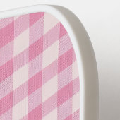 Raquette De Pickleball Motif Gingham Rose Bébé (Détail gauche)