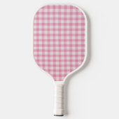 Raquette De Pickleball Motif Gingham Rose Bébé (Verso)