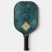 Raquette De Pickleball Motif Gold Star avec Monogramme Or Initial (Recto)