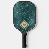 Raquette De Pickleball Motif Gold Star avec Monogramme Or Initial (Verso)