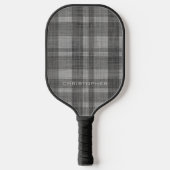 Raquette De Pickleball Motif Lin moderne avec nom - gris noir (Recto)