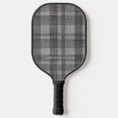 Raquette De Pickleball Motif Lin moderne avec nom - gris noir (Verso)