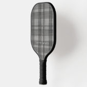 Raquette De Pickleball Motif Lin moderne avec nom - gris noir (Gauche)