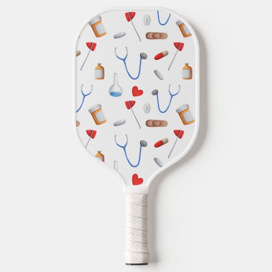 Raquette De Pickleball Motif Médicale blanc (Recto)