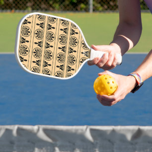 Raquette De Pickleball Motif Méditerranéen Arabesque Grec Brun