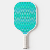 Raquette De Pickleball Motif moderne zigzag - vagues turquoise (Recto)
