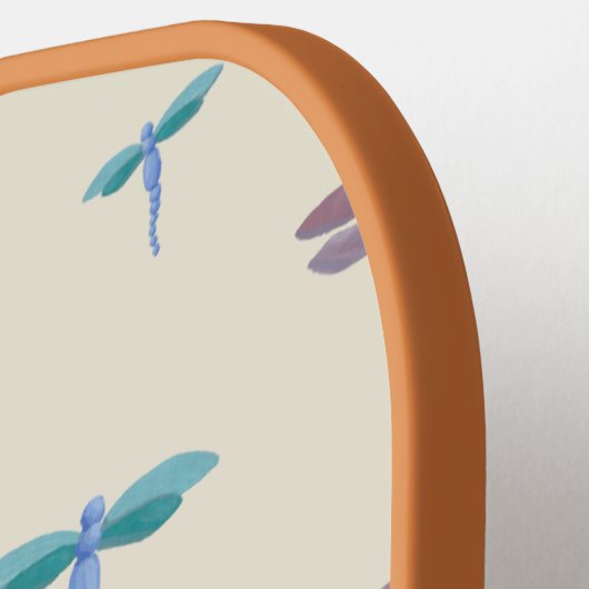 Raquette De Pickleball Motif Monogrammed Painted Dragonflies Ajouter un n (Détail gauche)