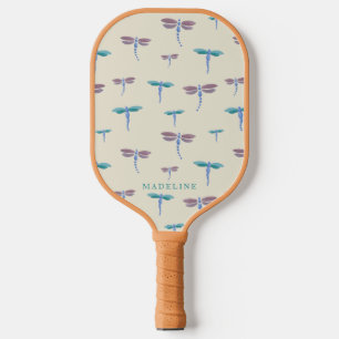 Raquette De Pickleball Motif Monogrammed Painted Dragonflies Ajouter un n