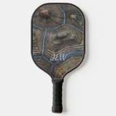 Raquette De Pickleball Motif naturel TortoiseShell avec initiales (Verso)