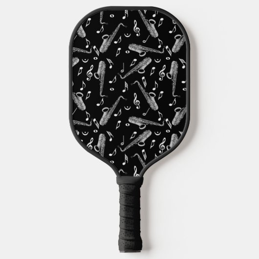 Raquette De Pickleball Motif note musique saxophone (Recto)
