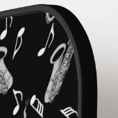Raquette De Pickleball Motif note musique saxophone (Détail gauche)
