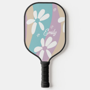 Raquette De Pickleball Motif ondulé de fleur groovy