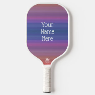 Raquette De Pickleball Motif orange bleu violet avec nom