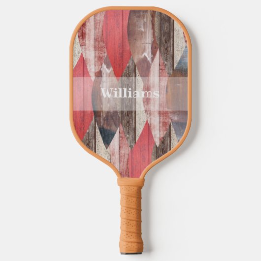 Raquette De Pickleball Motif Pastel Old Wood Red Leaf (Recto)