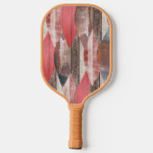 Raquette De Pickleball Motif Pastel Old Wood Red Leaf (Verso)