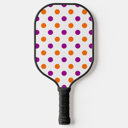 Raquette De Pickleball Motif Points Blancs Violet Orange (Recto)