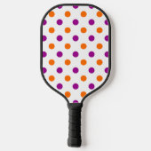 Raquette De Pickleball Motif Points Blancs Violet Orange (Verso)