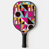 Raquette De Pickleball Motif psychédélique géométrique rétro coloré (Verso)