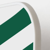 Raquette De Pickleball Motif rayé vert et blanc avec monogramme (Détail gauche)