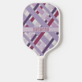 Raquette De Pickleball Motif rayé violet moderne (Verso)