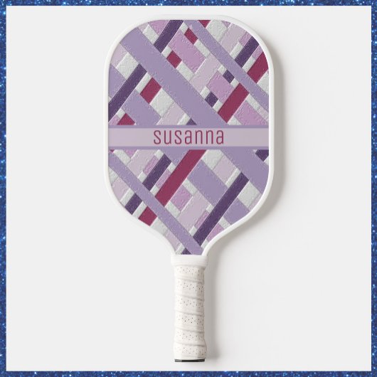 Raquette De Pickleball Motif rayé violet moderne