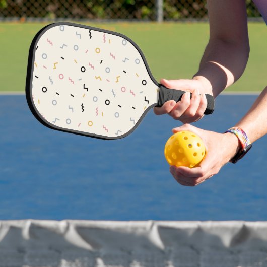 Raquette De Pickleball Motif Retro Squiggle (Insitu)