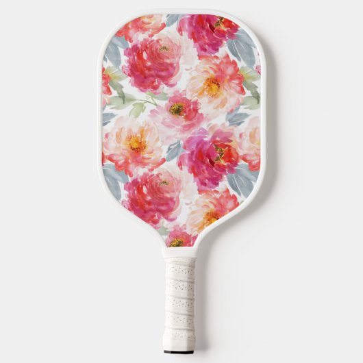 Raquette De Pickleball Motif rose Aquarelle Peony (Verso)