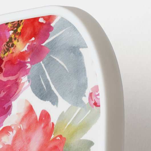 Raquette De Pickleball Motif rose Aquarelle Peony (Détail gauche)