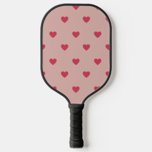Raquette De Pickleball Motif rose Retro Coeur Y2K avec Arrière - plan ros