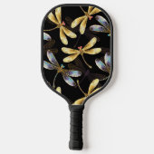 Raquette De Pickleball Motif sans couture avec libellules d'or (Verso)
