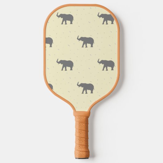 Raquette De Pickleball Motif silhouette d'éléphant gris (Recto)