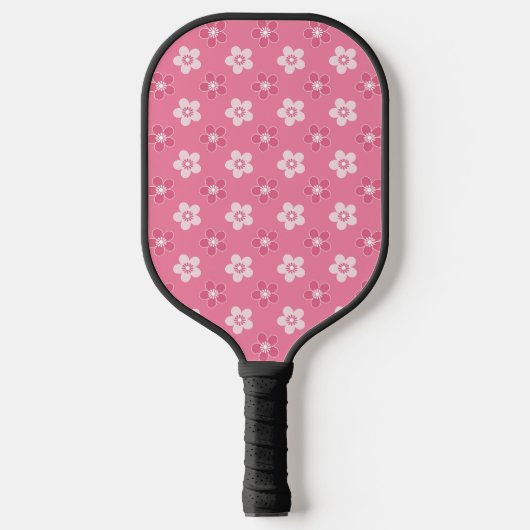 Raquette De Pickleball motif simple floral solide rose rétro petit flux (Recto)