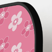 Raquette De Pickleball motif simple floral solide rose rétro petit flux (Détail gauche)