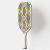 Raquette De Pickleball motif super rétro - monogramme - taupe or (Gauche)