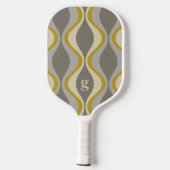 Raquette De Pickleball motif super rétro - monogramme - taupe or (Verso)